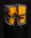 16 Yellow Preserved Roses in Acrylic Box