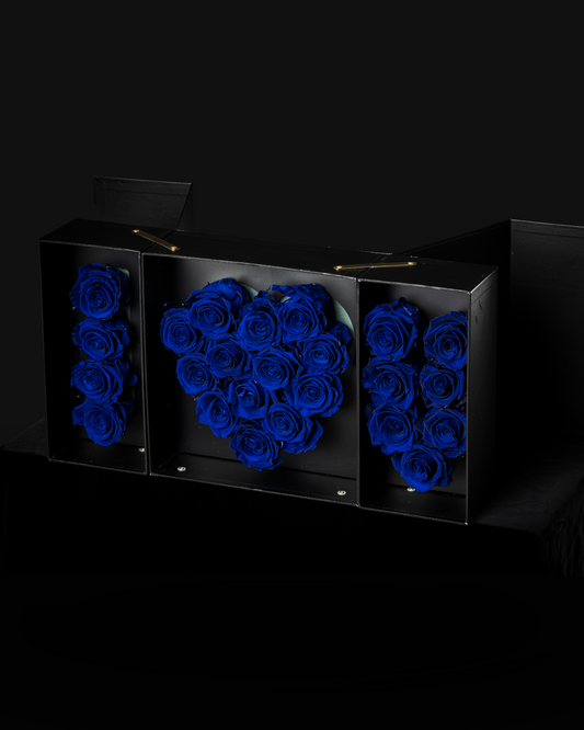I Love U – Rosas Preservadas Azules