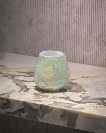 White Iridescent Material Vase