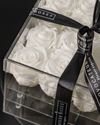 16 White Preserved Roses in Acrylic Box